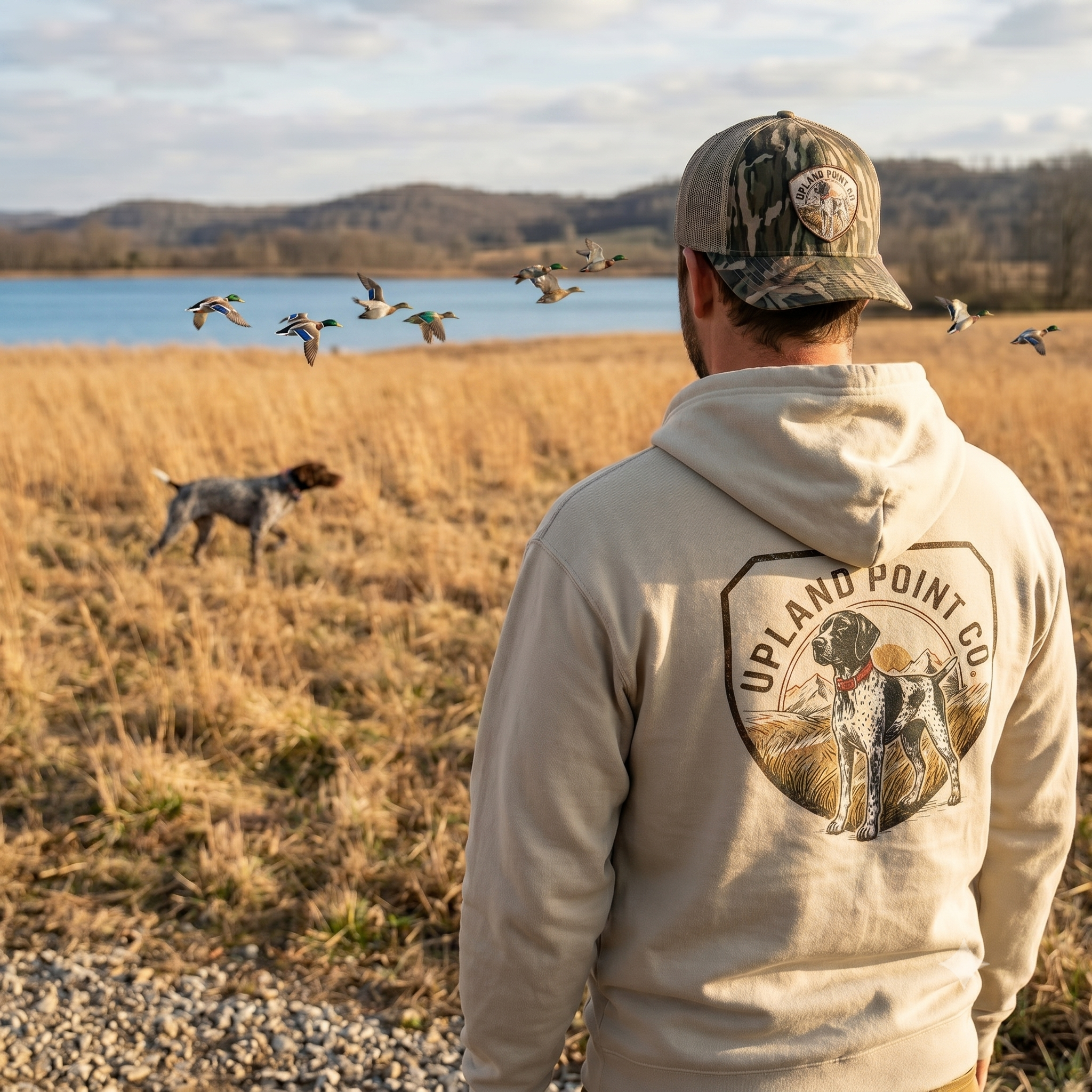Upland Point Co. GSP Bird Dog Heritage Hoodie - German Shorthaired Pointer Field Sweatshirt