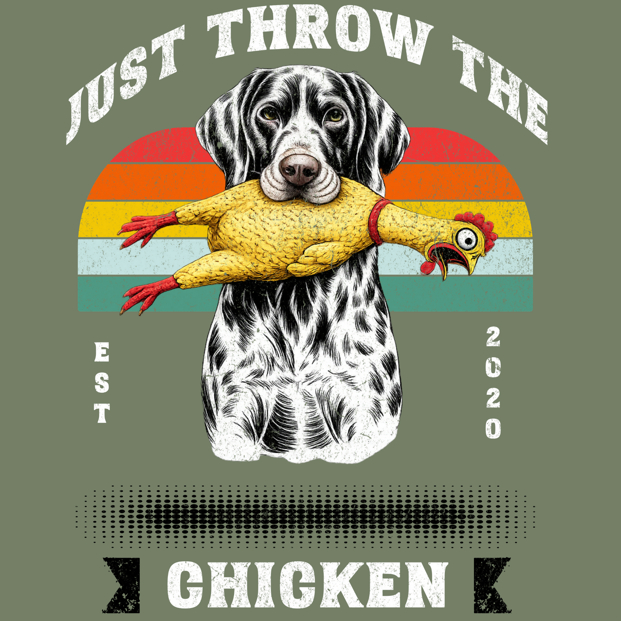 Just Throw The Chicken" Retro GSP Graphic T-Shirt | Upland Point Co.