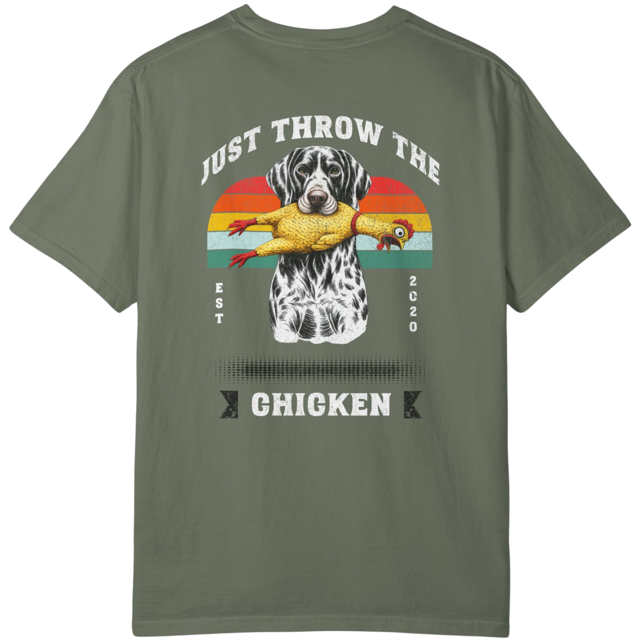 Just Throw The Chicken" Retro GSP Graphic T-Shirt | Upland Point Co.